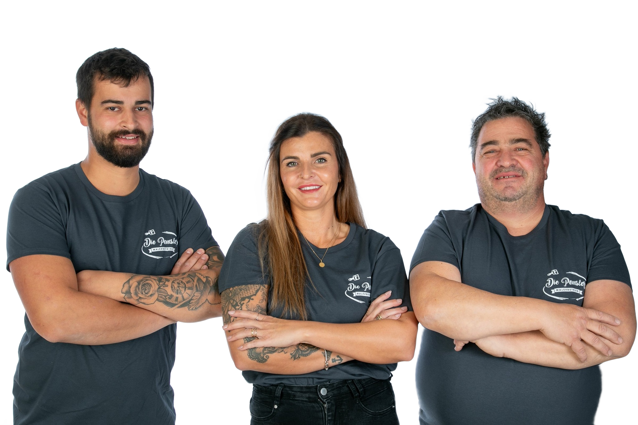 Das Team von Die Pemsler gemeinsam im Die-Pemsler-Shirt